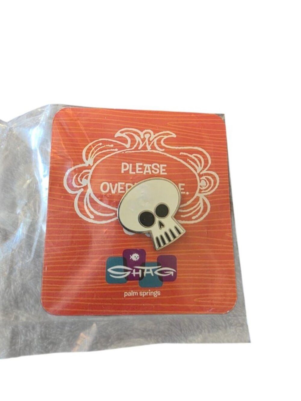 SHAG Josh Agle Skull Cloisonne Enamel Pin Palm Springs Artist 2014 NIP Rare - Picture 3 of 14